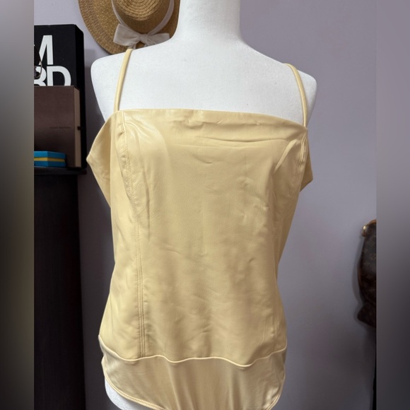 Body Contour Faux Leather Cami Bodysuit size XL - Picture 3 of 5